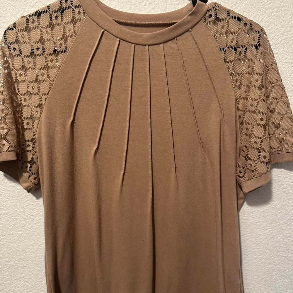 SHEIN Women's Tan and Brown Blouse